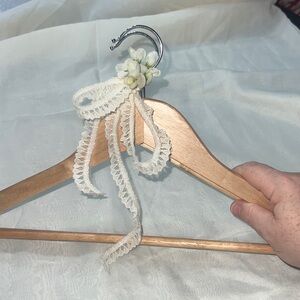 Elegant Wooden Hanger with Lace Accent